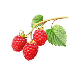 Raspberry twig on a transparent background