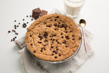 Pie pye de nutella cookie torta con chispas de chocolate comida dulce postre