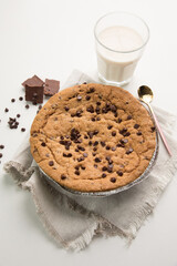 Pie pye de nutella cookie torta con chispas de chocolate comida dulce postre