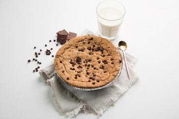 Pie pye de nutella cookie torta con chispas de chocolate comida dulce postre