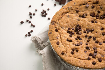 Pie pye de nutella cookie torta con chispas de chocolate comida dulce postre