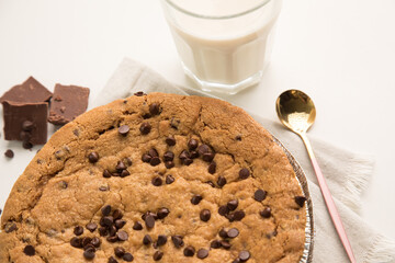 Pie pye de nutella cookie torta con chispas de chocolate comida dulce postre