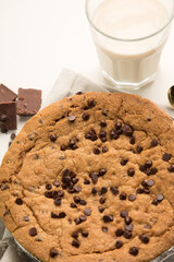 Pie pye de nutella cookie torta con chispas de chocolate comida dulce postre