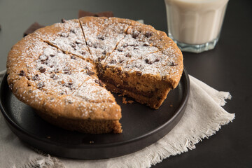 Pie pye de nutella cookie torta con chispas de chocolate comida dulce postre