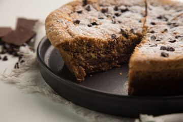 Pie pye de nutella cookie torta con chispas de chocolate comida dulce postre