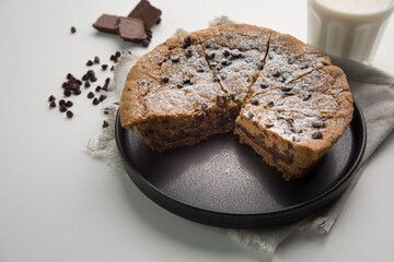 Pie pye de nutella cookie torta con chispas de chocolate comida dulce postre