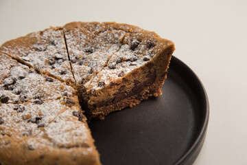 Pie pye de nutella cookie torta con chispas de chocolate comida dulce postre