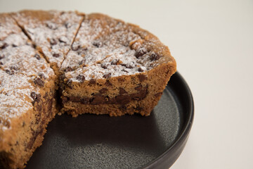 Pie pye de nutella cookie torta con chispas de chocolate comida dulce postre
