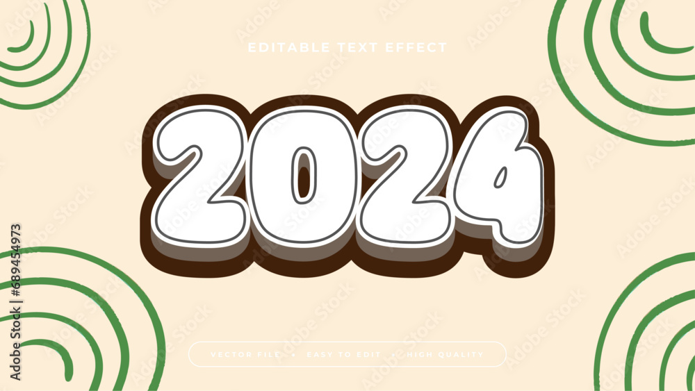Poster Colorful colourful 2024 3d editable text effect - font style