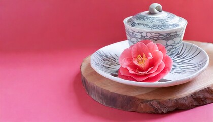 美しい和食器　椿の花