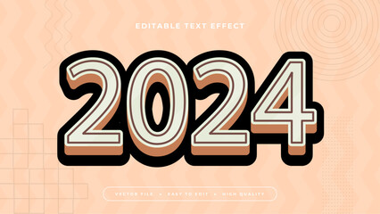 Beige brown and black 2024 3d editable text effect - font style