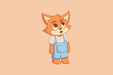Obraz premium Cute Fox Character Design Illustration