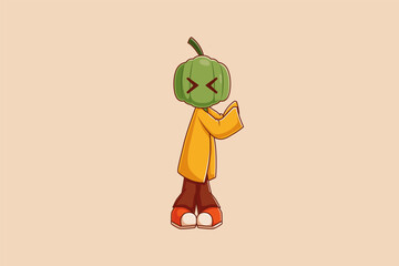 Cute Pumpkin Character Design Illustration