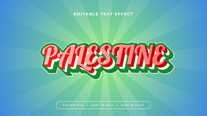 Green blue and red palestine 3d editable text effect - font style