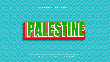 Blue red and green palestine 3d editable text effect - font style