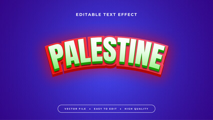 Blue green and red palestine 3d editable text effect - font style
