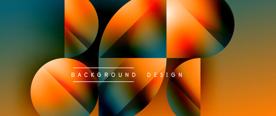 Minimalistic geometric backdrop showcasing metallic circles and squares, embodying understated elegance. Reflective surfaces and precise forms create harmonious blend of simplicity and sophistication