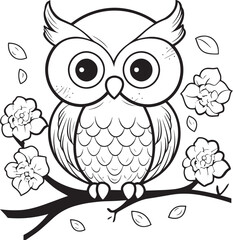 owl sitting on branch	
