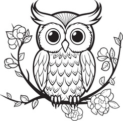 owl sitting on branch	