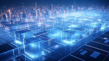 Smart City Future city technology city blueprint illustration