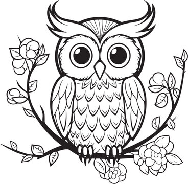 recommend clip art: owl sitting on branch	