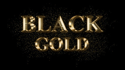 BLACK GOLD Gold Text Effect on black background, Gold text with sparks, Gold Plated Text Effect, shiny gold font effect on black background, text effect with 3d style, font. vector template design