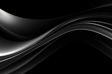 Glossy black gradient wallpaper with black curves, captivating sense of movement
