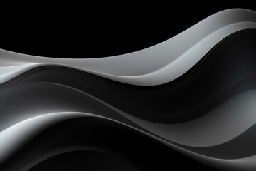 Glossy black gradient wallpaper with black curves, captivating sense of movement