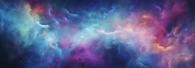 Vivid hues of swirling nebula texture, abstract space background  - obrazy, fototapety, plakaty