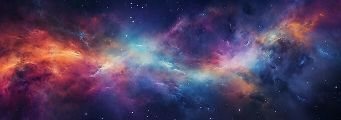 Vivid hues of swirling nebula texture, abstract space background  - obrazy, fototapety, plakaty