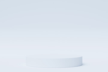 3d illustration of a white  podium. 3d rendering. Minimalism geometry background