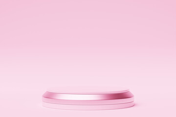 3d illustration of a pink   podium. 3d rendering. Minimalism geometry background