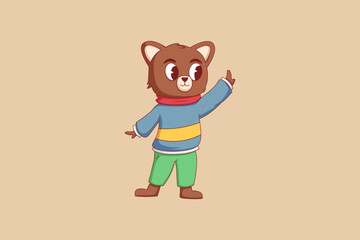 Cute Bear Character Design Illustration