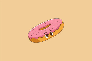 Cute Doughnut Character Design Illustration