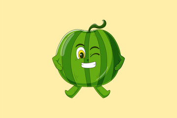 Cute Watermelon Character Design Illustration
