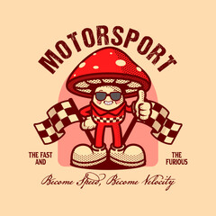 Mushroom Motorsport Logo Vintage and Retro