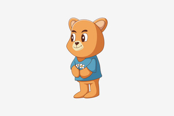 Cute Little Bear Character Design Illustration