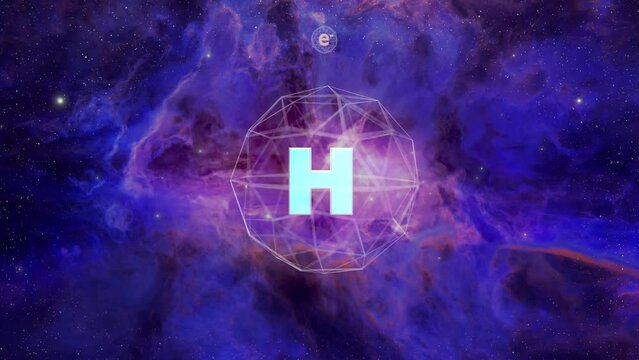 Hydrogen atom animation representing the hydrogen society