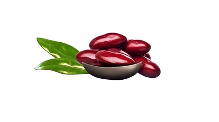 Red bean Isolated on transparent PNG background, Generative ai