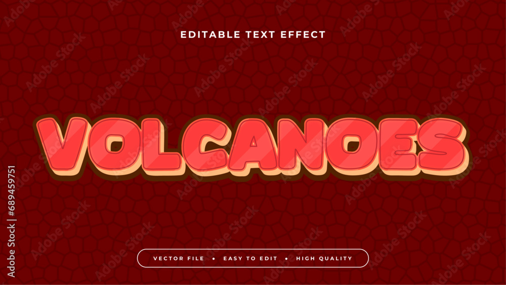 Poster Red and beige volcano 3d editable text effect - font style