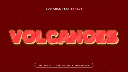 Red and beige volcano 3d editable text effect - font style