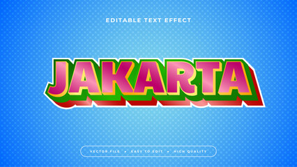 Fototapeta premium Colorful colourful jakarta 3d editable text effect - font style