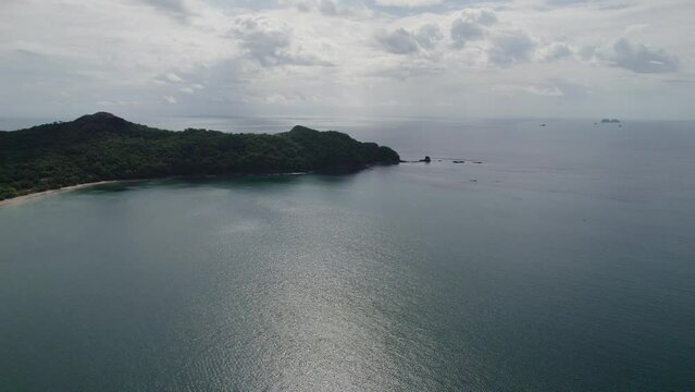 A 4K drone shot of Punta Sabana Point and the Mirador Conchal Peninsula next to Puerto Viejo and Playa Conchal, or &ldquo;Shell Beach&rdquo;, along the north-western coast of Costa Rica.
