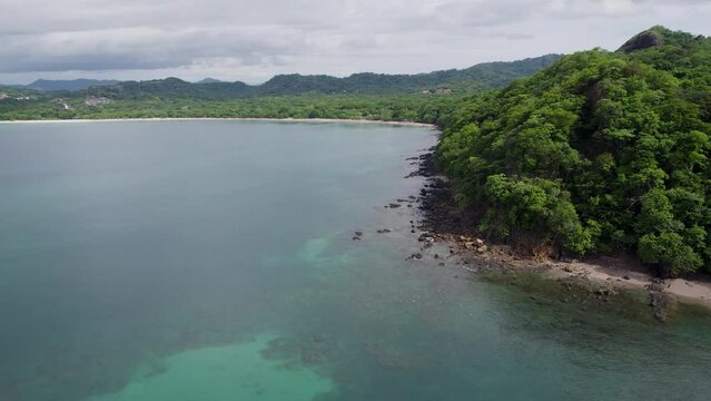 A 4K drone shot of Punta Sabana Point and the Mirador Conchal Peninsula next to Puerto Viejo and Playa Conchal, or &ldquo;Shell Beach&rdquo;, along the north-western coast of Costa Rica.