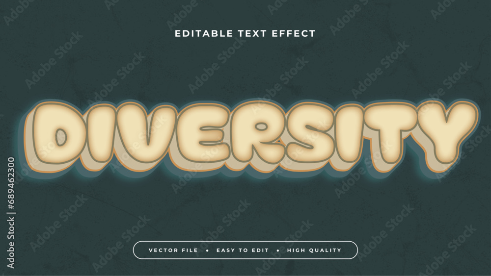 Poster gray grey and beige diversity 3d editable text effect - font style