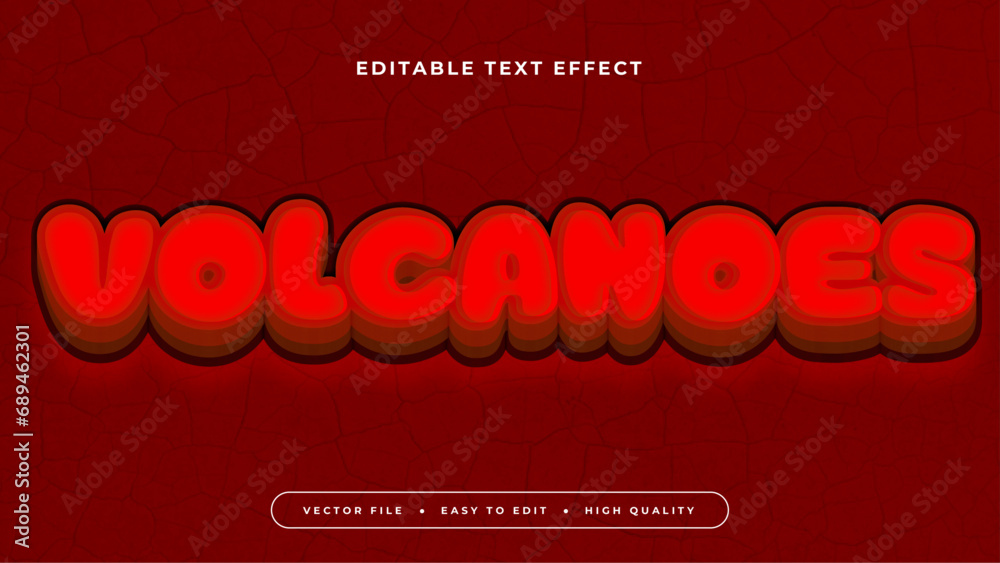 Poster Red and black volcanoes 3d editable text effect - font style