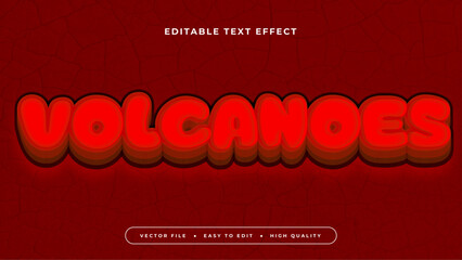 Red and black volcanoes 3d editable text effect - font style