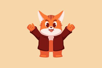 Cute Fox Character Design Illustration