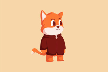 Cute Fox Character Design Illustration