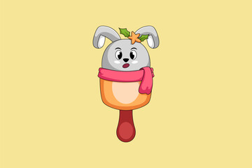 Cute Animal Ice Cream Character Design Illustration